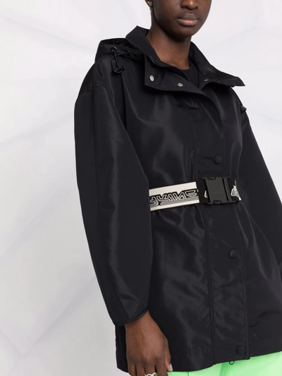 Shop Stella Mccartney Belted Hooded Jacket In Schwarz