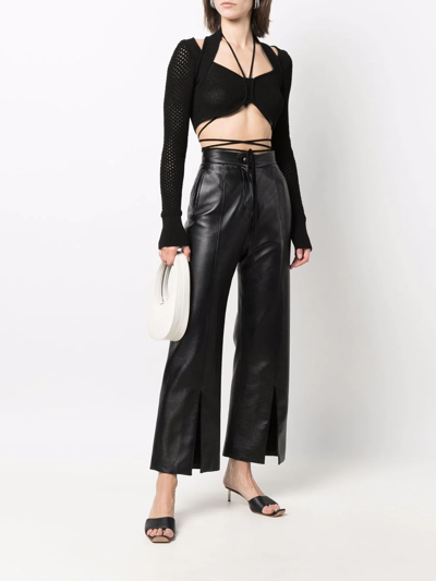 Adamo Knitted Cropped Top In Schwarz