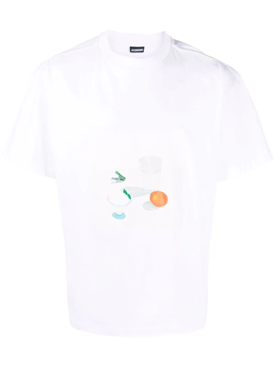 Shop Jacquemus Still Life-print T-shirt In Weiss