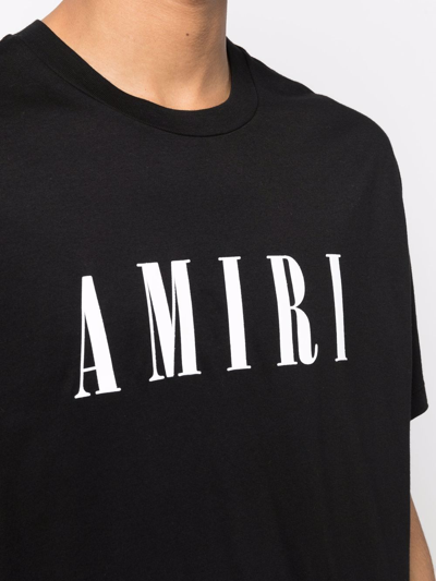 Shop Amiri Logo-print Core Cotton T-shirt In Schwarz