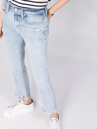 Shop Frame Ripped-detail Denim Jeans In Blau