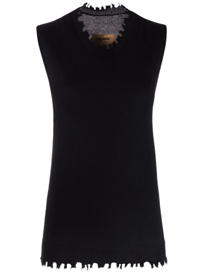 Uma Wang Knitted Vest Top In Schwarz