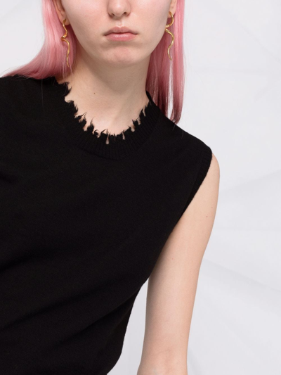 Uma Wang Knitted Vest Top In Schwarz