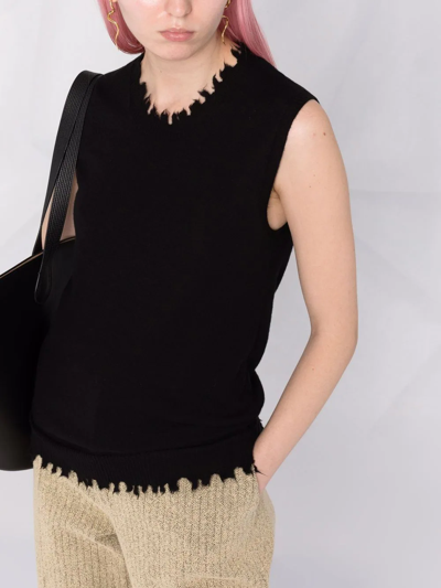 Uma Wang Knitted Vest Top In Schwarz
