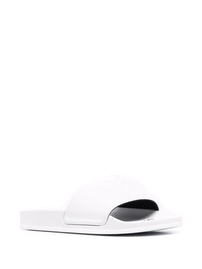 Shop Off-white Arrows Logo-embossed Slides In Weiss