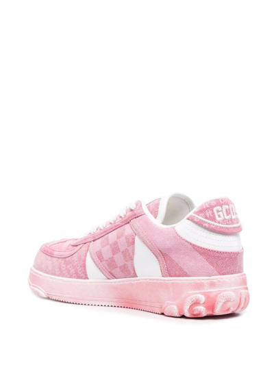Shop Gcds Multi-panel Lace-up Sneakers In Rosa