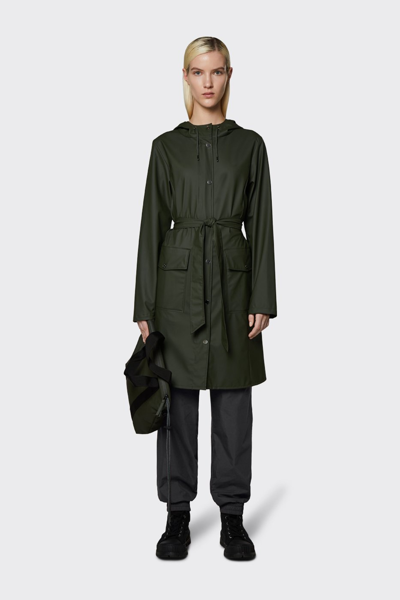 Shop Rains Curve W Jacket In Green