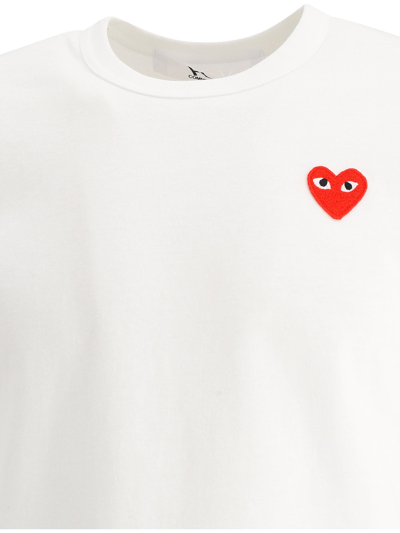 Shop Comme Des Garçons Play "heart" T-shirt In White