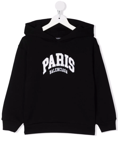 Shop Balenciaga Cities Paris Hoodie In Black