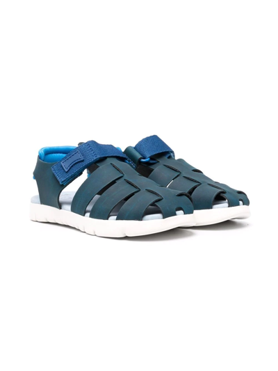Shop Camper Oruga Leather Sandals In Blue