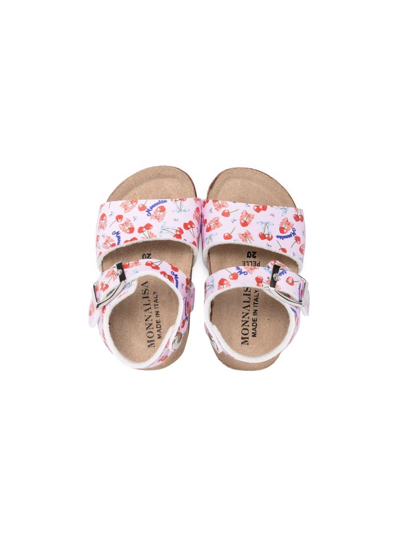Shop Monnalisa Cherry Open-toe Sandals In Pink