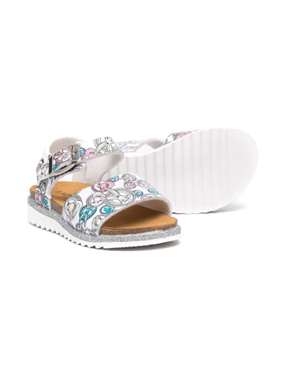 Shop Monnalisa Bugs And Lola Bunny Print Sandals In White