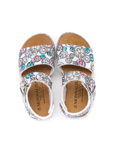 Shop Monnalisa Bugs And Lola Bunny Print Sandals In White