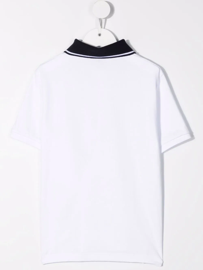 Shop Lanvin Enfant Embroidered-logo Polo Shirt In White