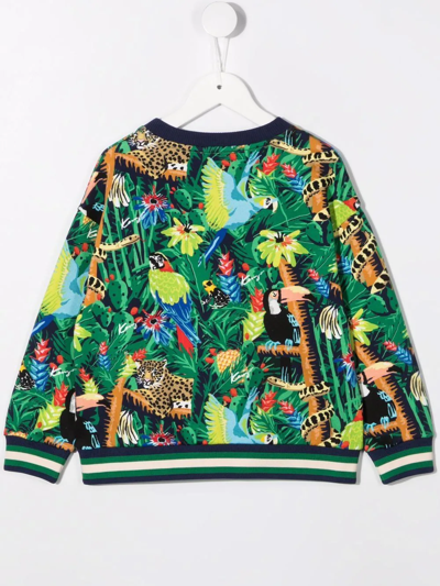 Shop Kenzo Graphic-print Cotton Sweatshirt In Green