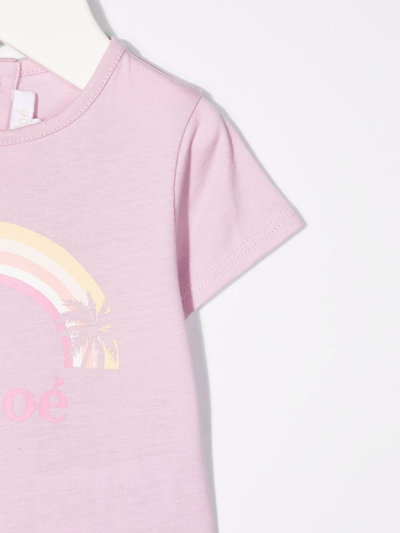Shop Chloé Logo-print T-shirt In Pink