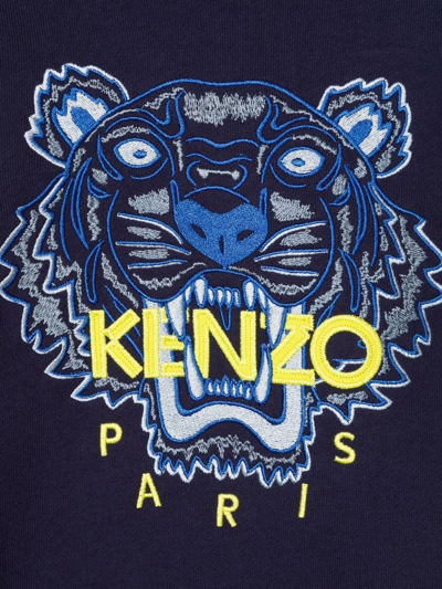 Shop Kenzo Tiger-logo Embroidery Sweatshirt In Blue