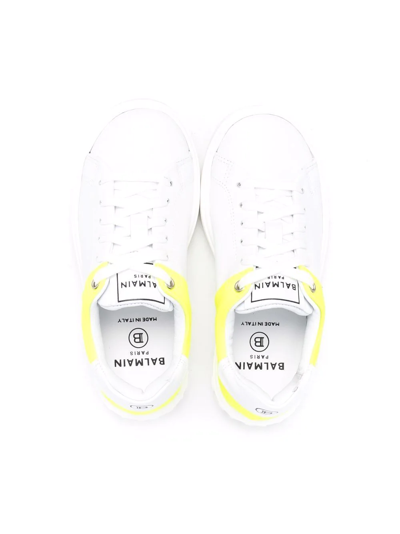 Shop Balmain Low-top Leather Sneakers In White