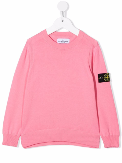 Shop Stone Island Junior Logo-patch Jumper In Pink