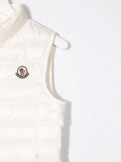 Shop Moncler Logo-patch Padded Gilet In White