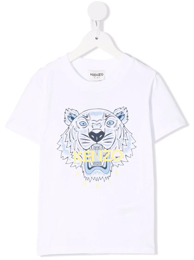 Shop Kenzo Signature Tiger-print T-shirt In White