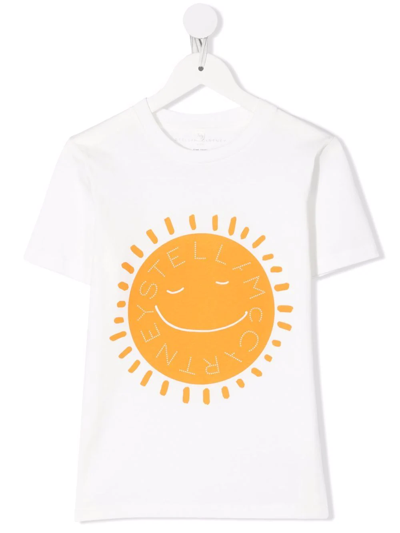Shop Stella Mccartney Graphic-print Sustainable Cotton T-shirt In White