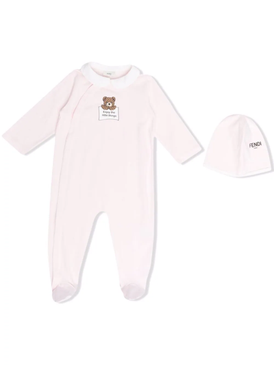 Shop Fendi Two-piece Babygrow Set In Pink