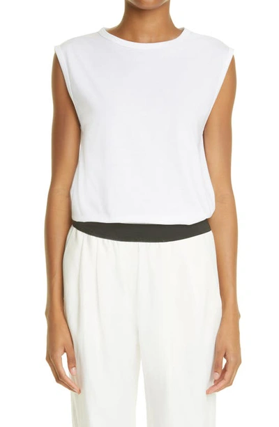 Loulou Studio Brani Sleeveless Cotton T-shirt In White
