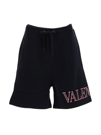 Shop Valentino Shorts In Dark Navy