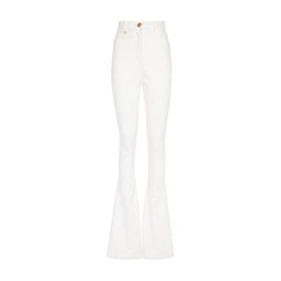 Shop Balmain Bootcut Jeans In Blanc