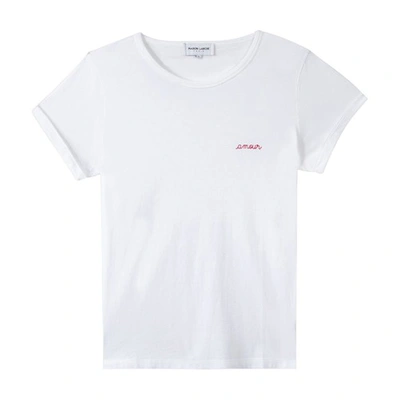Shop Maison Labiche Poitou "amore" T-shirt In White