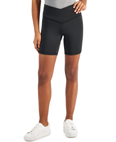 Shop Jenni On Repeat Crossband Bike Shorts, Created For Macy's In Deep Black