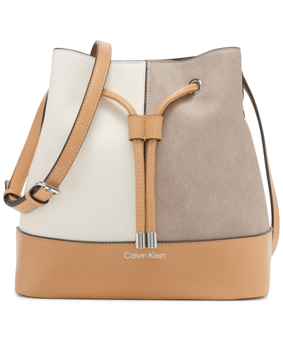 Calvin Klein Gabrianna Bucket Bag In Fawn Combo | ModeSens