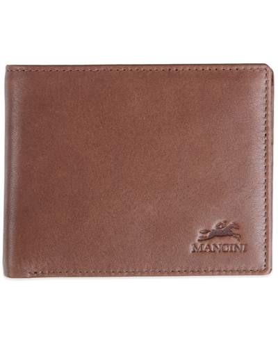 Shop Mancini Men's Bellagio Collection Center Wing Bifold Wallet With Coin Pocket In Brown
