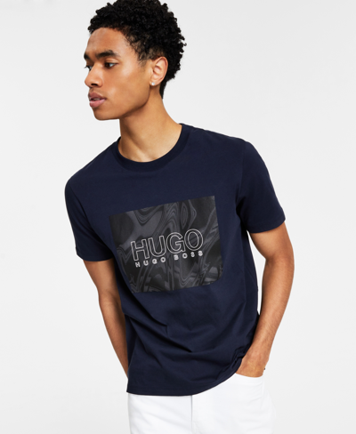 Hugo Boss Men's Dolive U221 Abstract Logo Graphic T-shirt In Dark Blue |  ModeSens