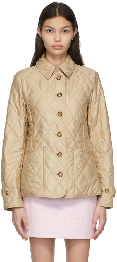 Shop Burberry Beige Fernleigh Jacket In New Chino