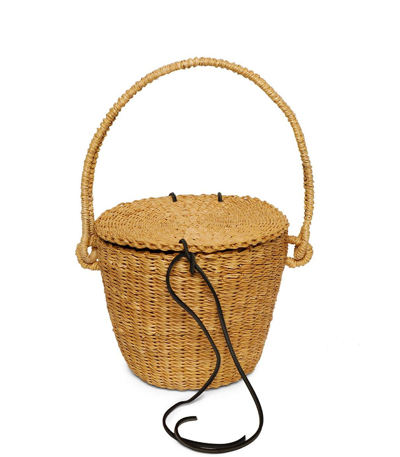 Shop Muun Lou Basket Straw Bag In Natural