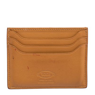 Pre-owned Tod's Tan Leather Card Holder