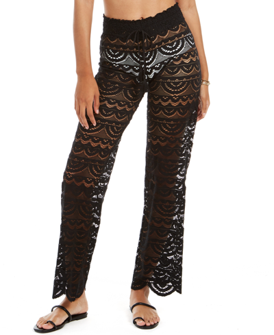 Shop Miken Juniors' Scallop Hem Pants With Tassel Tie, Created For Macy's In Black