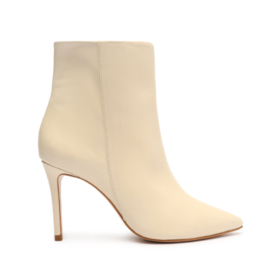 Shop Schutz Mikki Leather Bootie In Eggshell