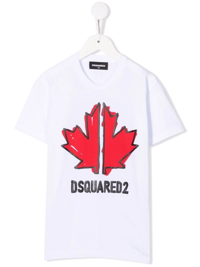Shop Dsquared2 Maple-leaf Print T-shirt In White