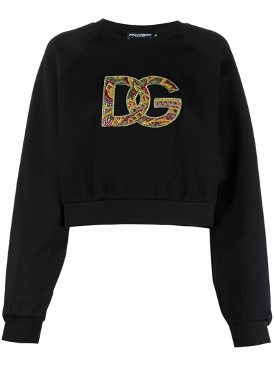 Shop Dolce & Gabbana Logo-print Sweatshirt In Black