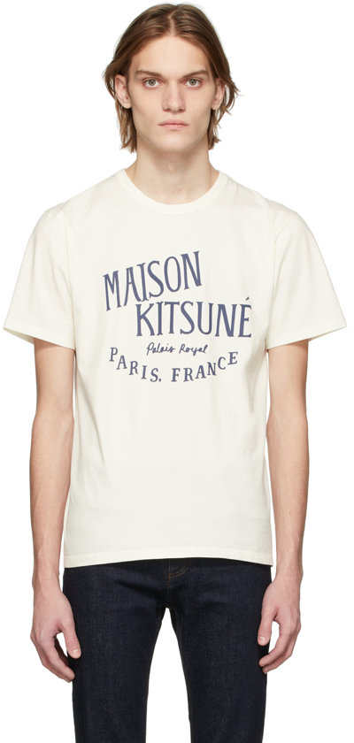 Shop Maison Kitsuné Off-white Palais Royale T-shirt In P702 Latte