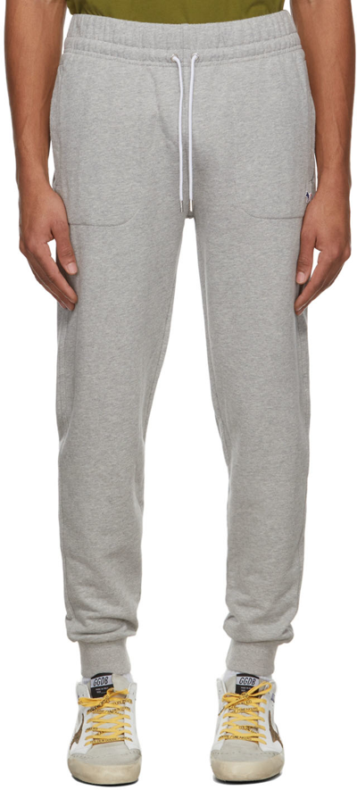 Shop Maison Kitsuné Grey Fox Patch Classic Lounge Pants In H150 Grey Melange