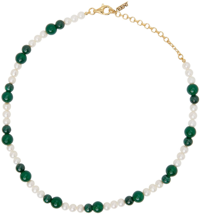 Shop Veert Gold & Green Enamel Heart Pendant Necklace