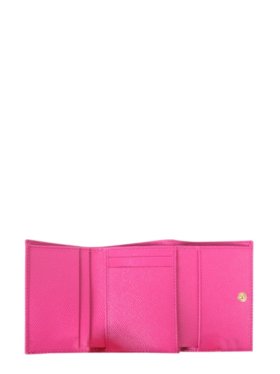 Shop Dolce & Gabbana Dauphine Leather Wallet In Fuchsia