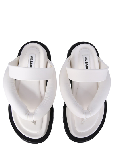 Shop Jil Sander Sandals With Platform In White