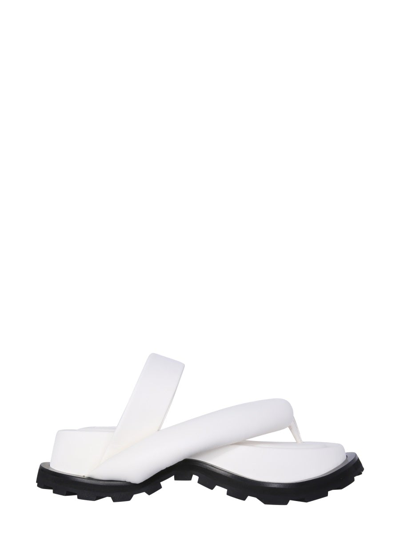 Shop Jil Sander Sandals With Platform In White