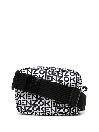 Shop Kenzo Logo-print Satchel Bag In Black