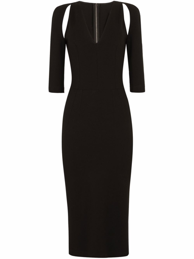 Shop Dolce E Gabbana Women's Black Viscose Dress